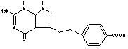 4-[2-(2-Amino-4,7-dihydro-4-oxo-1H-pymol[2,3-d]pyrimodin-5-yl)ethyl]benzoic acid